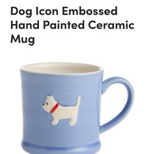 Charming Hand-PaintedBlue Dog Ceramic Mug.